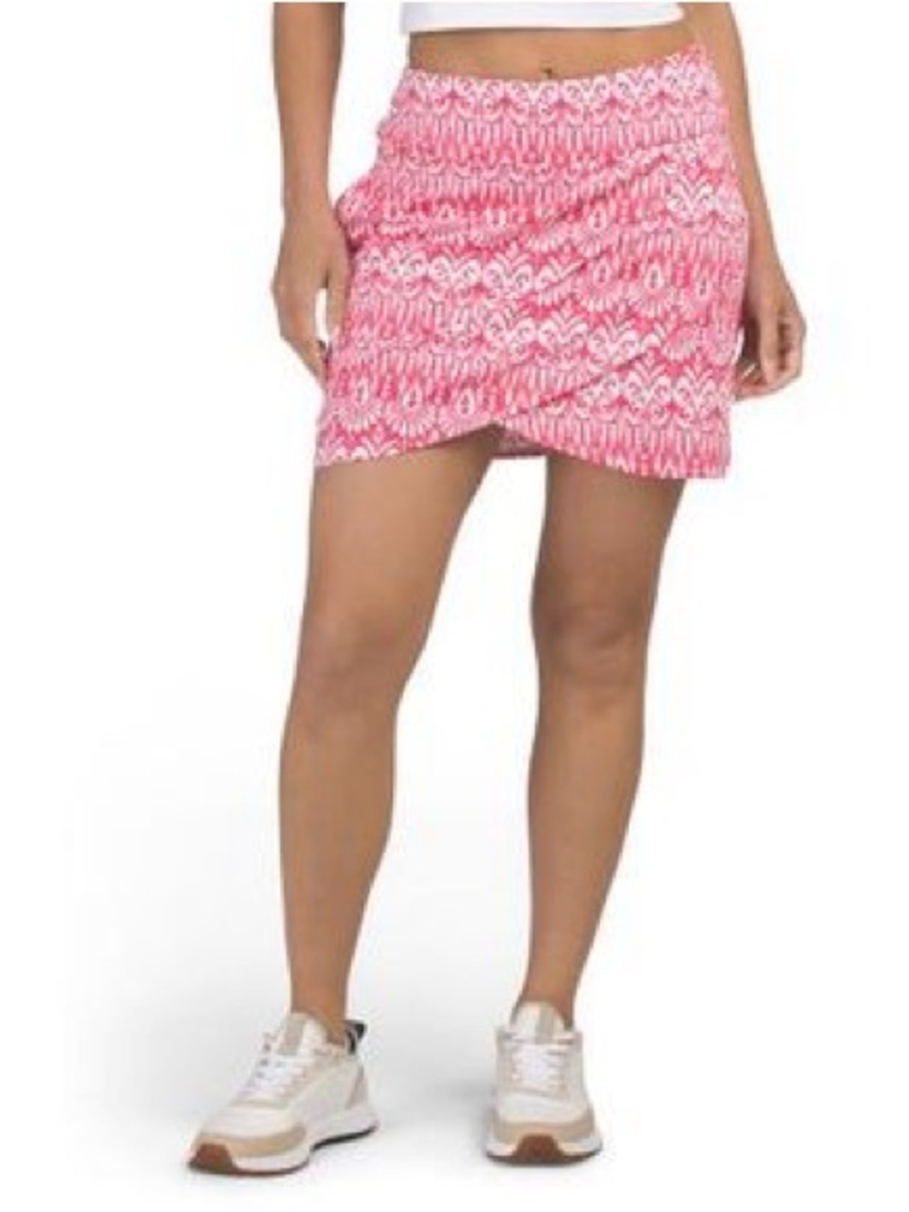 Ibkul UPF Layered Tulip Skort in Pink/White